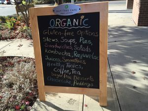 Nut Tree Cafe sidewalk sign at Nut Tree Cafe in North Vancouver