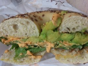 Yummy vegan Avocado Hummus Bagel at Coffee Fellows - Kaiserstr in Frankfurt