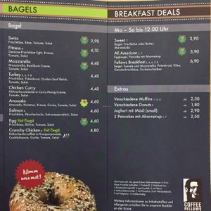 food menu February 2017 at Coffee Fellows - My Zeil in Frankfurt