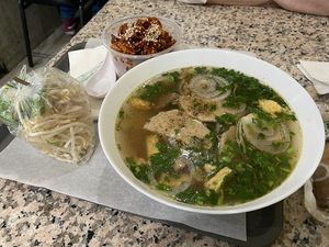 Vegan Pho and Vegan Teriyaki (above) at Tofoo Com Chay in San Jose