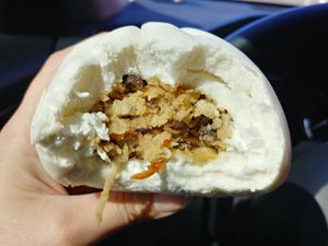 Steamed Bun: Wish they were hot when we picked them up. The breading could have been more sweet. Decent though. at Tofoo Com Chay in San Jose