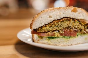 Quinoa Burger at Newtree Cafe - California St in San Francisco