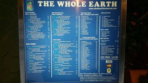 front stand menu at The Whole Earth in Chiang Mai