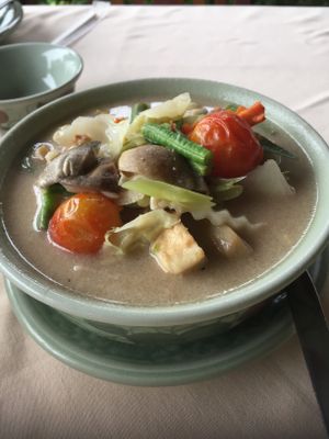 Coconut soup  at The Whole Earth in Chiang Mai