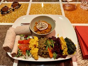 Vegan Special Beyeaynetu, outstanding dish!  at Gadja Etiopisk in Stavanger