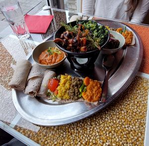 Dish 17b (vegan special Beyeaynetu) for 2 at Gadja Etiopisk in Stavanger