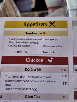 Appetizers at Gadja Etiopisk in Stavanger