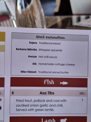 Explanations at Gadja Etiopisk in Stavanger