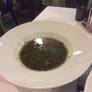 lentil soup at La Zagara in Taormina