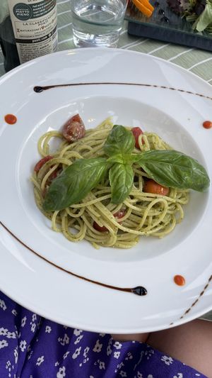 Pesto spaghetti   at La Zagara in Taormina