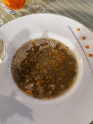 Lentil soup at La Zagara in Taormina