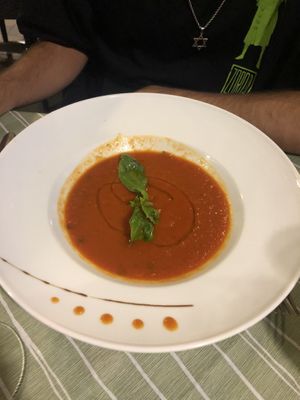 Tomato soup  at La Zagara in Taormina