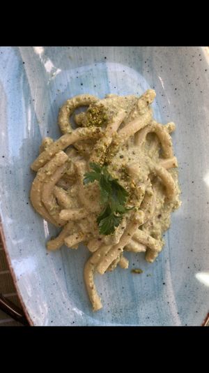 Pistachio pesto pasta   at La Zagara in Taormina