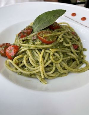 Spaghetti pesto   at La Zagara in Taormina