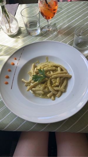 Pistachio macaroni   at La Zagara in Taormina