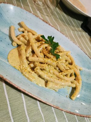 Pistachio macaroni at La Zagara in Taormina