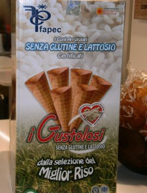 Vegan and gluten free cones at Gelateria al Pozzo in Riva Del Garda