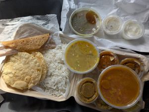 Thali take-out. at Bhimas Veg in Artesia