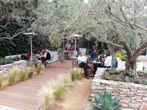 garden area at Plant Food + Wine in Los Angeles