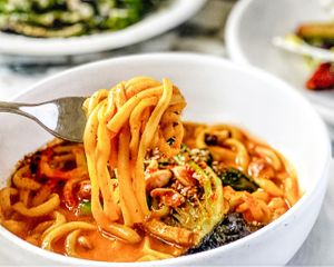 Miso Carrot Udon at Plant Food + Wine in Los Angeles