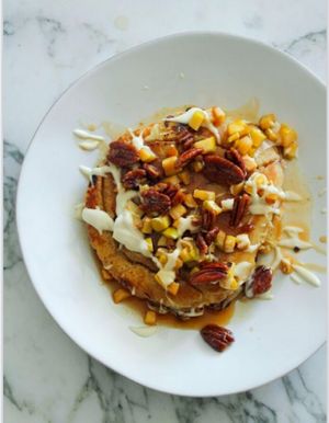 Spiced Apple Pancakes  at Plant Food + Wine in Los Angeles