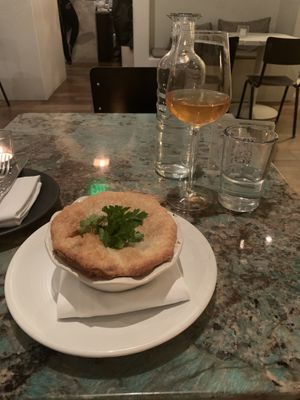 Tempeh and root vegetable pie  at Plant Food + Wine in Los Angeles