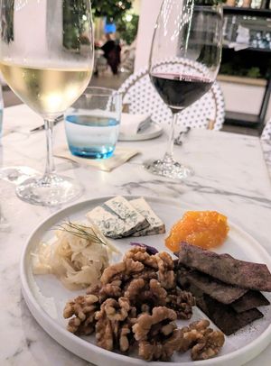 ELABORATE CHEESE PLATE
Climax Cheese, Buckwheat Crackers, Juniper Mustard, Pickled and Raw Vegetables at Plant Food + Wine in Los Angeles