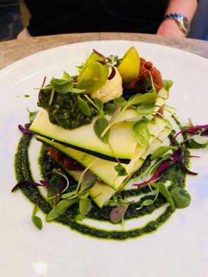 Raw Heirloom Tomato + Zucchini Lasagna

 at Plant Food + Wine in Los Angeles