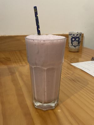 Awesome coconut milk natural strawberry milkshake  at Day Kitty in Warrnambool