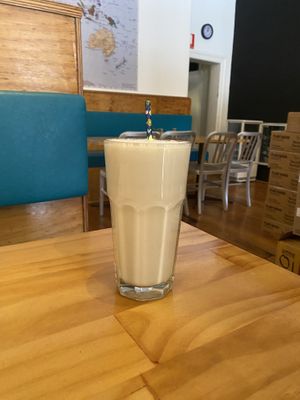 Awesome peanut butter and banana soy milk milkshake  at Day Kitty in Warrnambool