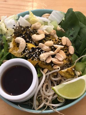 Vegan bowl with Vietnamese noodle & tofu  at Day Kitty in Warrnambool