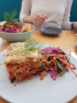 Vegan lasagna at Day Kitty in Warrnambool