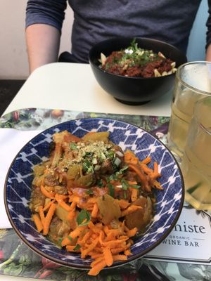 Vegetable tajine & pasta bolo @ Le Botaniste, Ghent  at Le Botaniste in Ghent