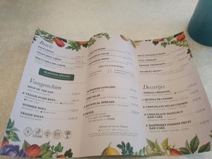 Menu at Le Botaniste in Ghent