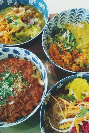 clockwise from the top:
vegetable tajine, tibetan mama, jeff, pasta al mafiosi at Le Botaniste in Ghent