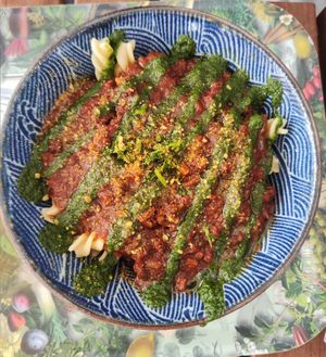 Pasta bolo at Le Botaniste in Ghent