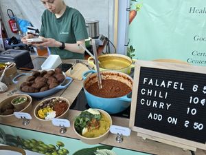 Foodstall at Vegan Afairs, Bruges, Oct 2024 at Le Botaniste in Ghent