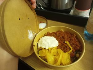 Chili sin carne at Le Botaniste in Ghent