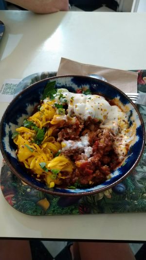 Spicy chili sin carne 😋 at Le Botaniste in Ghent