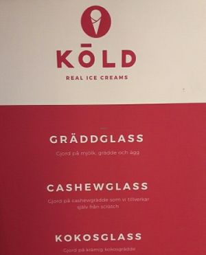 4 different types of ice cream at Köld in Malmo