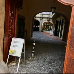 street entrance at Country Life Restaurant in Prague
