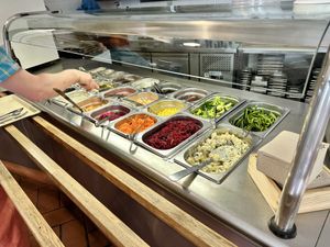 Salad bar  at Country Life Restaurant in Prague