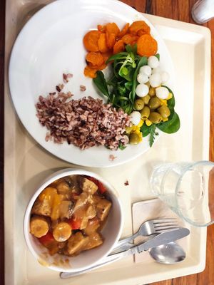 Sichuan tempeh at Country Life Restaurant in Prague