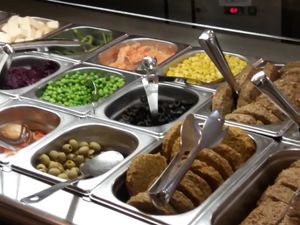 Buffet selection at Country Life Restaurant in Prague