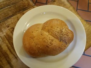 One of the breads on offer - no spread was available at Country Life Restaurant in Prague