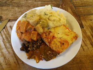 plate of food from the buffet at Country Life Restaurant in Prague
