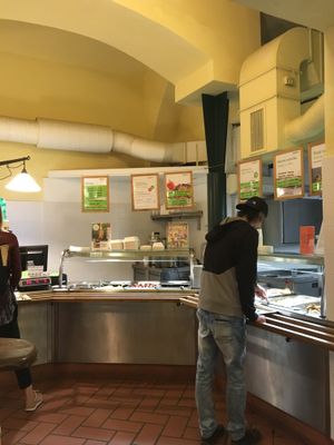 To the casher desk at Country Life Restaurant in Prague