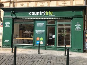 Outside  at Country Life Restaurant in Prague