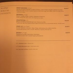 menu at Matoni in Split