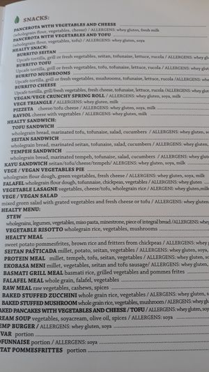 Menu at Matoni in Split